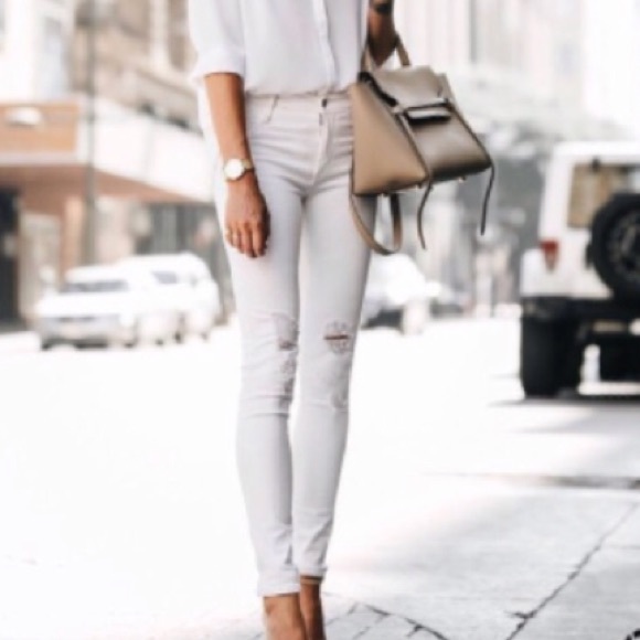 white articles of society jeans